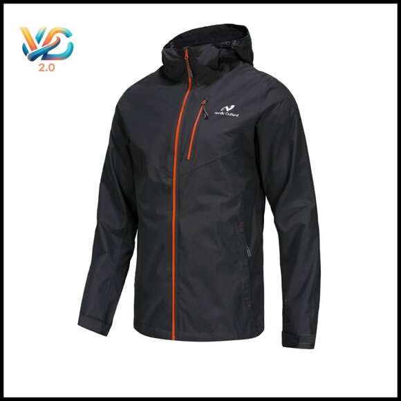 Men's Lightweight Hooded Waterproof Rain Jacket for Hiking Outdoor